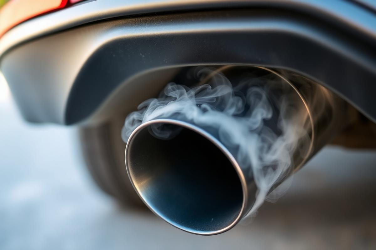 Avgasrök från dieselbils avgasrör