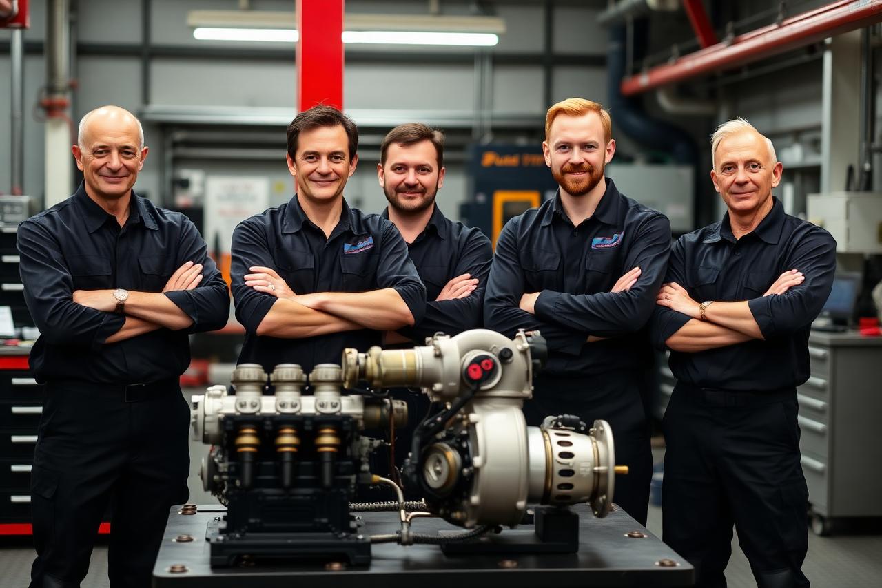 DieselTechs team av tekniker i verkstaden i Tumba