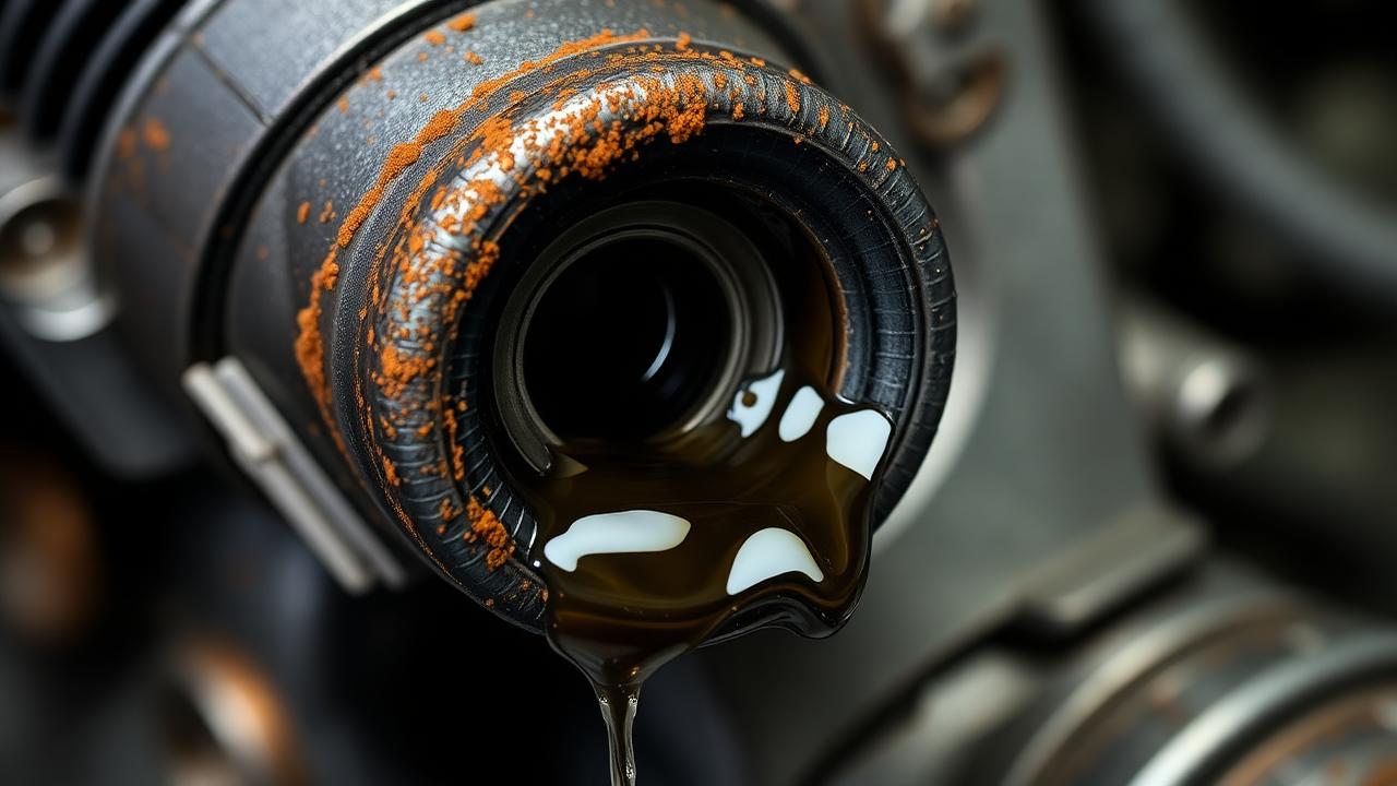 Läckande dieselspridare med sotring runt sätet