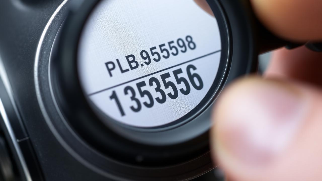 Kalibreringskod på dieselspridare läses med lupp