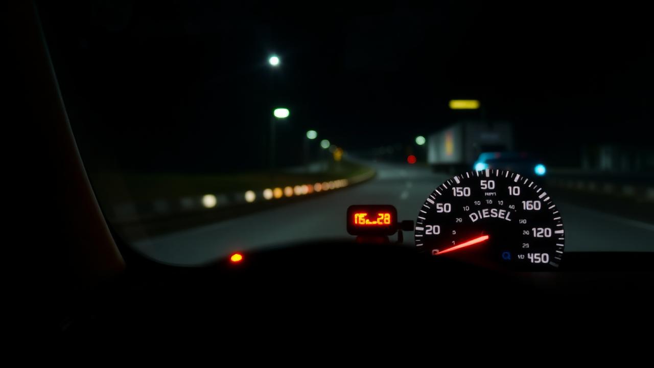 Tänd motorlampa i instrumentpanelen på dieselbil